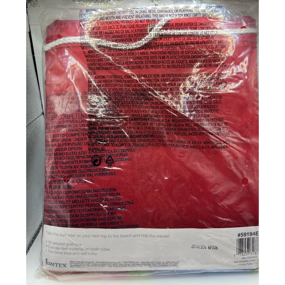 Intex Rider Canvas Surf Rider One Rider Blue Red Adults Only 45x29 - Picture 3 of 7
